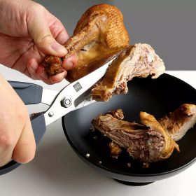 HUOHOU Multifunctional 40Cr13 Stainless Steel Kitchen Scissors Chicken Meat Scissor Food Bone Cutter From