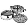 2 Tier Stainless Steel Steamer Induction Compatible Cookware 28cm Steam Pot