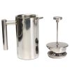 800/1000ml Stainless Steel Double-deck Cafetiere Filter Tea Coffee Maker Water Bottle