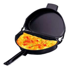 Portable Non-stick Omelette Folding Pan Stainless Iron Double Side Grill Kitchen Breakfast Pot
