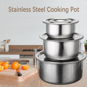 3 PCS Stainless Steel Stock Pots Set with Lids Cooking Kitchenware Pot Casserole