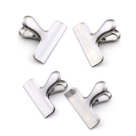 4PCS Big Durable Metal Chip Bag Clips Stainless Steel Food Sealing Clips Kitchen Tool Set 7.6CM
