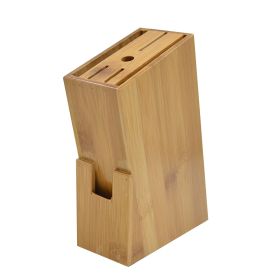 6 Slot Bamboo Cutter Holder Block Scissor Storage Rack Wooden Kitchen Organizer Tools
