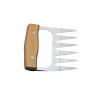 2pcs  Bear Claws Meat Divider Torning Pork Stainless Steel BBQ Forks With Wooden Handle Meat Chopper