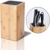 KITCHENDAO Eco-Friendly Bamboo Kitchen Knife Holder Scissors Sharpening Rod Space Saver Knife Drier Storage Tool with Drain Holes