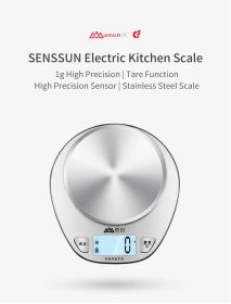SENSSUN Electric 1g/5kg LCD Stainless Steel Kitchen Scale Home Baking Scale Measuring Tool from
