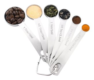 Honana CF-MS06 6 Pcs Stainless Steel Measuring Spoon Set for Measuring Dry and Liquid Ingredients