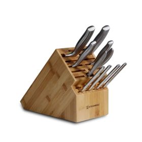 KITCHENDAO 20-hole Wood Oblique Insert Kitchen Steak Knife Utensil Holder Knife Storage Drier Tool