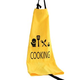 Honana Brief Style Aprons Unisex Men Women Kitchen Aprons Printed Fashion Commercial Restaurant Home (Color: Yellow)